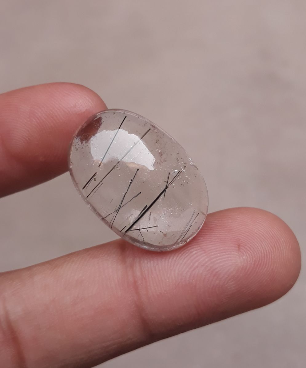 25.9ct Black Tourmalated Quartz -Cabochon Black Rutile Quartz - Rutilated Quartz 25.9ct Black Tourmalated Quartz -Cabochon Black Rutile Quartz - Rutilated Quartz