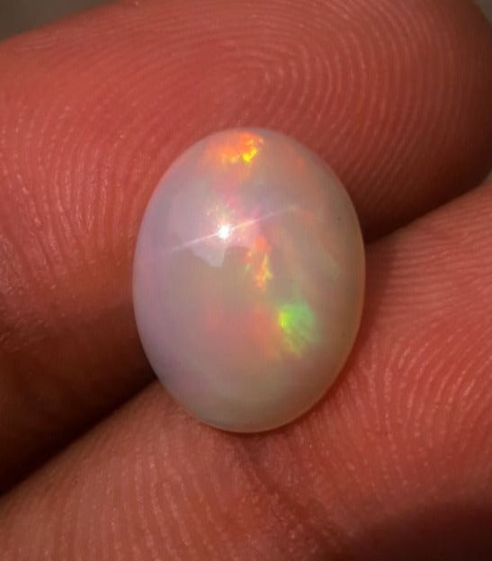 2.8ct Opal for Sale - White Fire Opal - Welo Opal - October Birthstone - 12x9mm 2.8ct Opal for Sale - White Fire Opal - Welo Opal - October Birthstone - 12x9mm