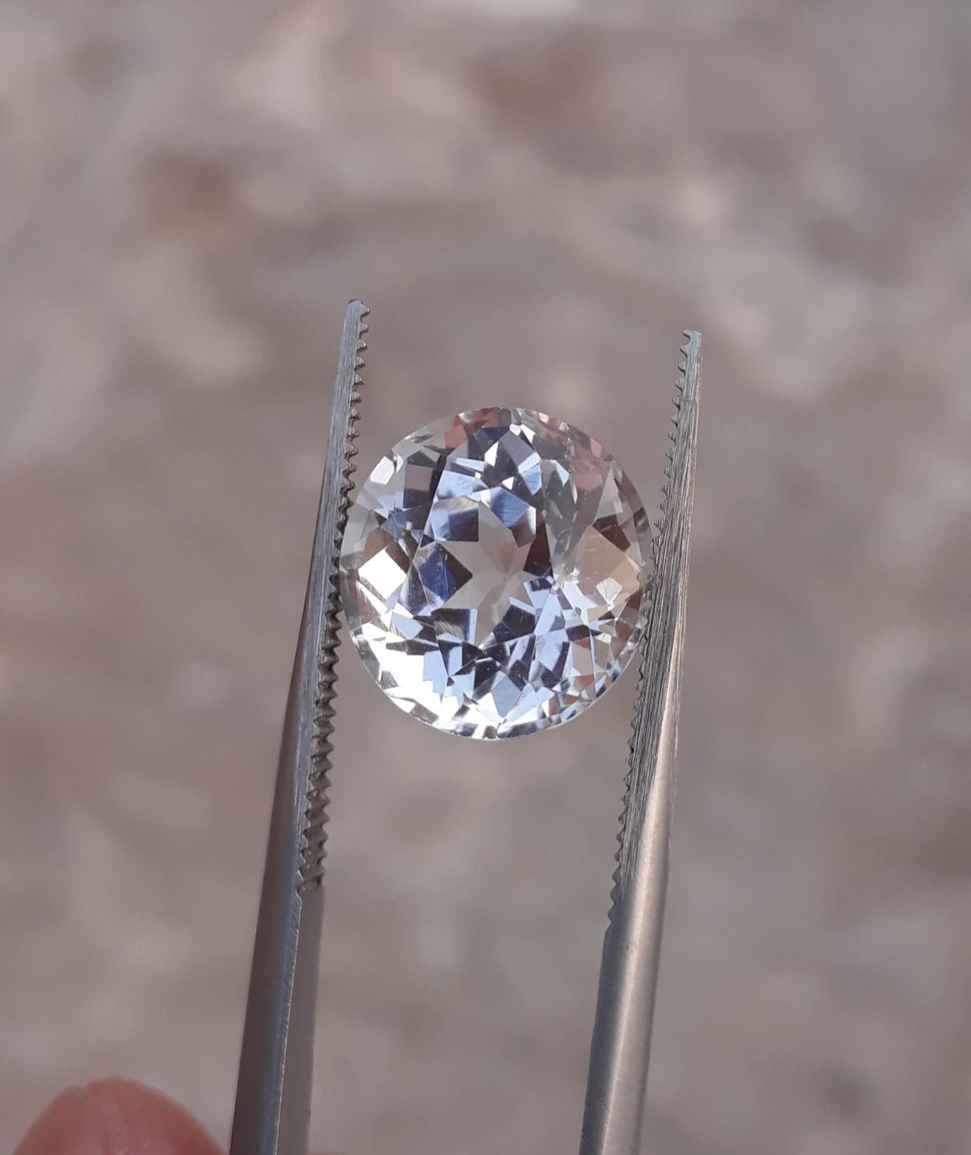 8ct Topaz - Whie Topaz Faceted Gemstone - Novemeber Birthstone - White Pukhraj - 11.2x11.8mm 8ct Topaz - Whie Topaz Faceted Gemstone - Novemeber Birthstone - White Pukhraj - 11.2x11.8mm