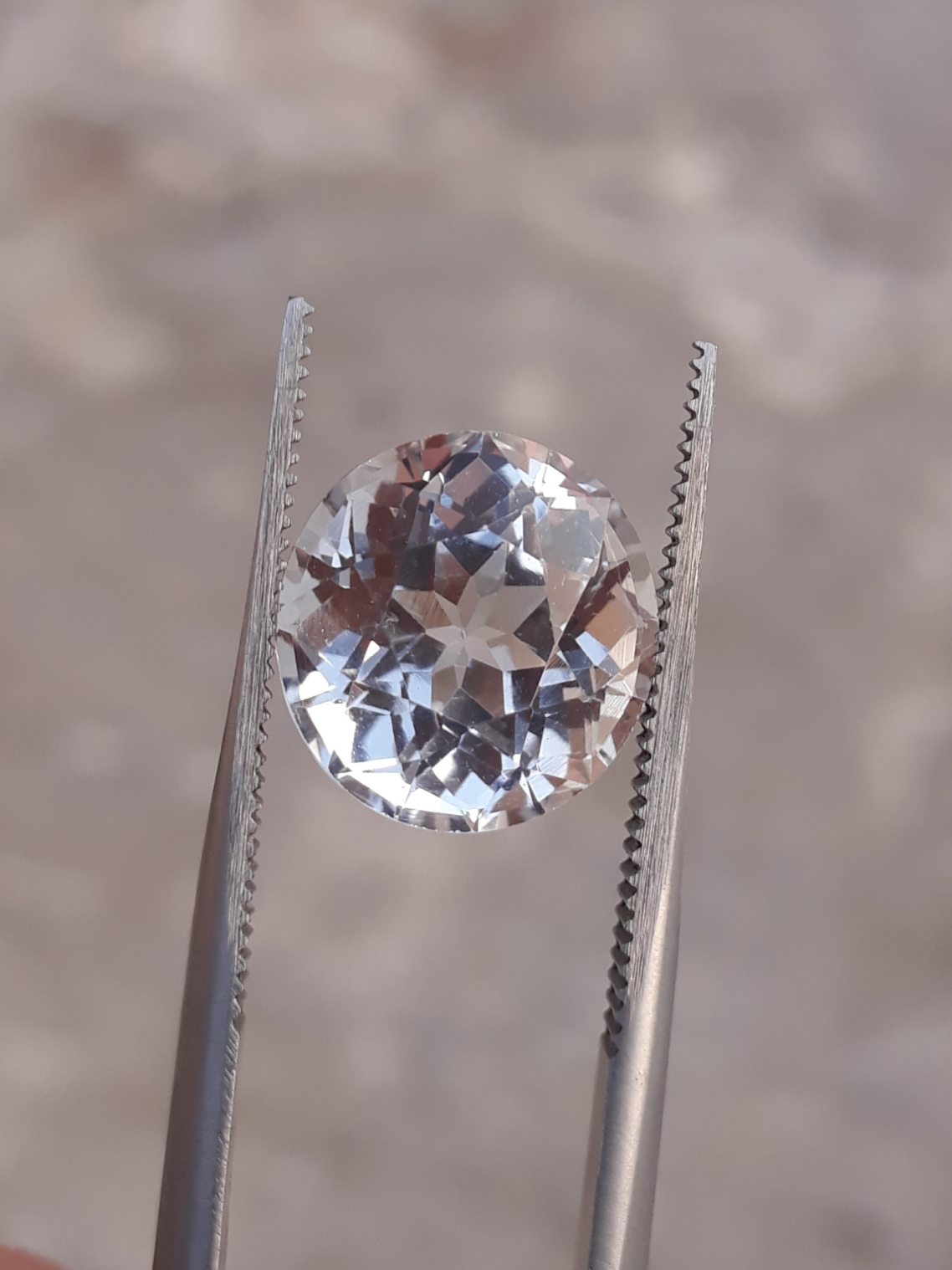 8ct Topaz - Whie Topaz Faceted Gemstone - Novemeber Birthstone - White Pukhraj - 11.2x11.8mm 8ct Topaz - Whie Topaz Faceted Gemstone - Novemeber Birthstone - White Pukhraj - 11.2x11.8mm