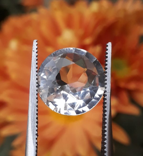 5ct Topaz - Whie Topaz Faceted Gemstone - Novemeber Birthstone - White Pukhraj - 11.4x11.4mm 5ct Topaz - Whie Topaz Faceted Gemstone - Novemeber Birthstone - White Pukhraj - 11.4x11.4mm