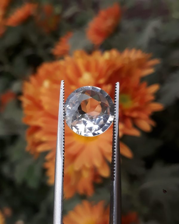 5ct Topaz - Whie Topaz Faceted Gemstone - Novemeber Birthstone - White Pukhraj - 11.4x11.4mm 5ct Topaz - Whie Topaz Faceted Gemstone - Novemeber Birthstone - White Pukhraj - 11.4x11.4mm