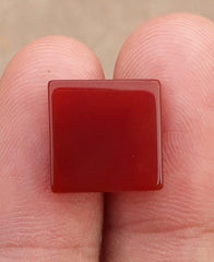 10.4ct Natural Red Carnelian Gemstone- Aqeeq Ahmar - 13x13mm