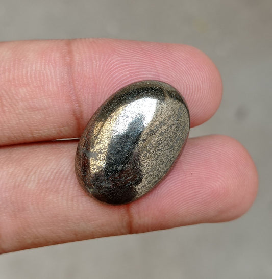 27.1ct Natural Pyrite Cabochon - Iron Pyrite Crystal - Fool's Gold Gemstone - August Birthstone -24x12x6mm