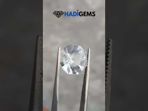 5.9ct Topaz - Whie Topaz Faceted Gemstone - Novemeber Birthstone - White Pukhraj - 11 x11mm