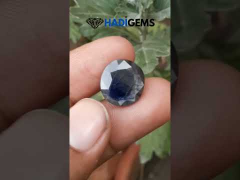 ياقوتة 13.15 قيراط للبيع - ياقوتة سوداء طبيعية - ياقوتة - حجر بخت شهر سبتمبر - 15 ملم