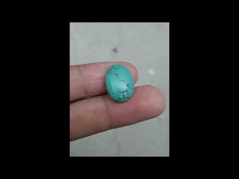 7.75ct Natural Turquoise, Green Matrix Turquoise, Shajri Feroza, Real Firoza Stone-7.75 Ct-17x13mm
