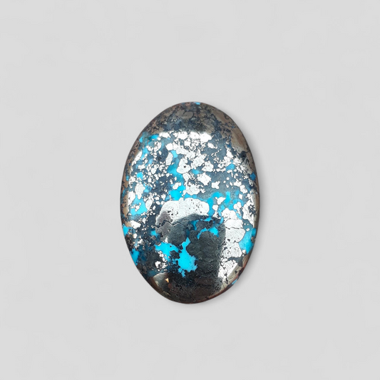 Natural Turquoise with Pyrite - Blue Matrix Turquoise - Shajri Feroza-44Ct