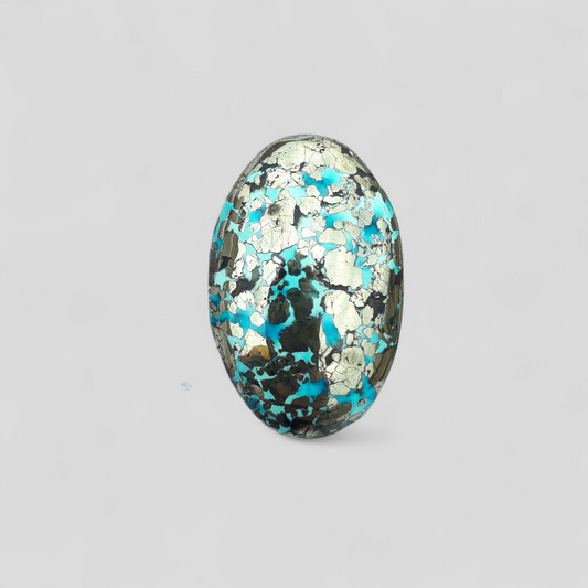 Natural Turquoise with Pyrite - Blue Matrix Turquoise - Shajri Feroza-120Ct