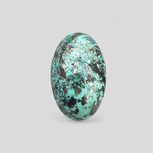 Natural Turquoise with Pyrite - Blue Matrix Turquoise - Shajri Feroza-43Ct