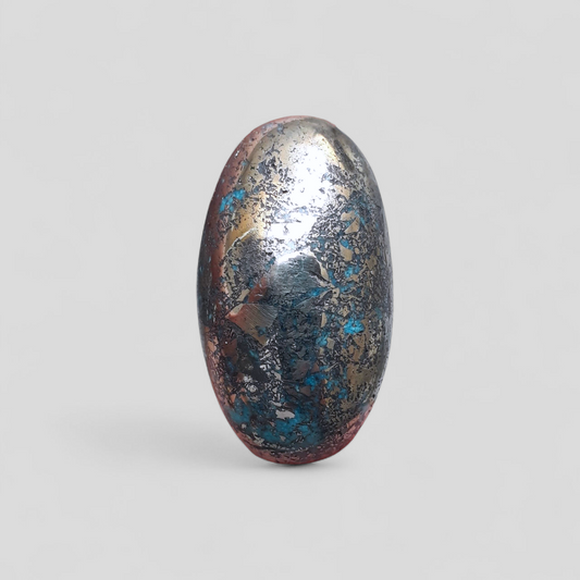 Natural Turquoise with Pyrite - Blue Matrix Turquoise - Shajri Feroza-71.5Ct