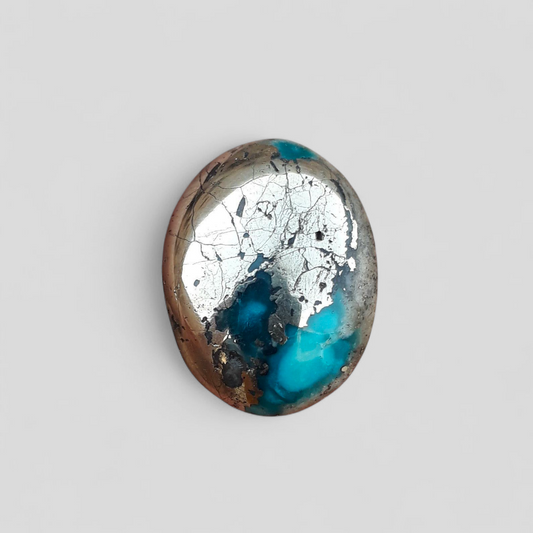Natural Turquoise with Pyrite - Blue Matrix Turquoise - Shajri Feroza-15.45Ct