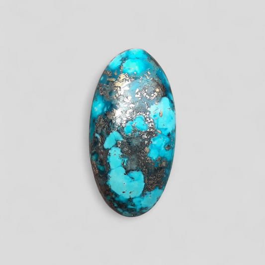 Natural Turquoise with Pyrite - Blue Matrix Turquoise - Shajri Feroza-26.70Ct