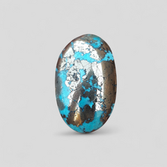 Natural Turquoise with Pyrite - Blue Matrix Turquoise - Shajri Feroza-61.60Ct