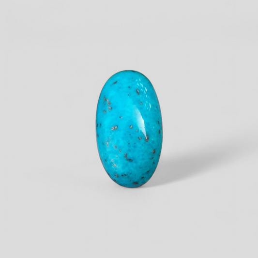 Natural Certified Turquoise with Pyrite - Blue Matrix Turquoise - Shajri Feroza-35.1Ct-28x16mm
