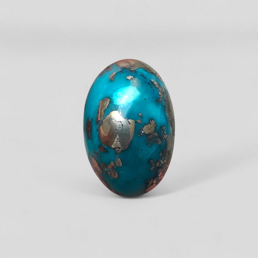 Natural Turquoise with Pyrite - Blue Matrix Turquoise - Shajri Feroza-38.5Ct