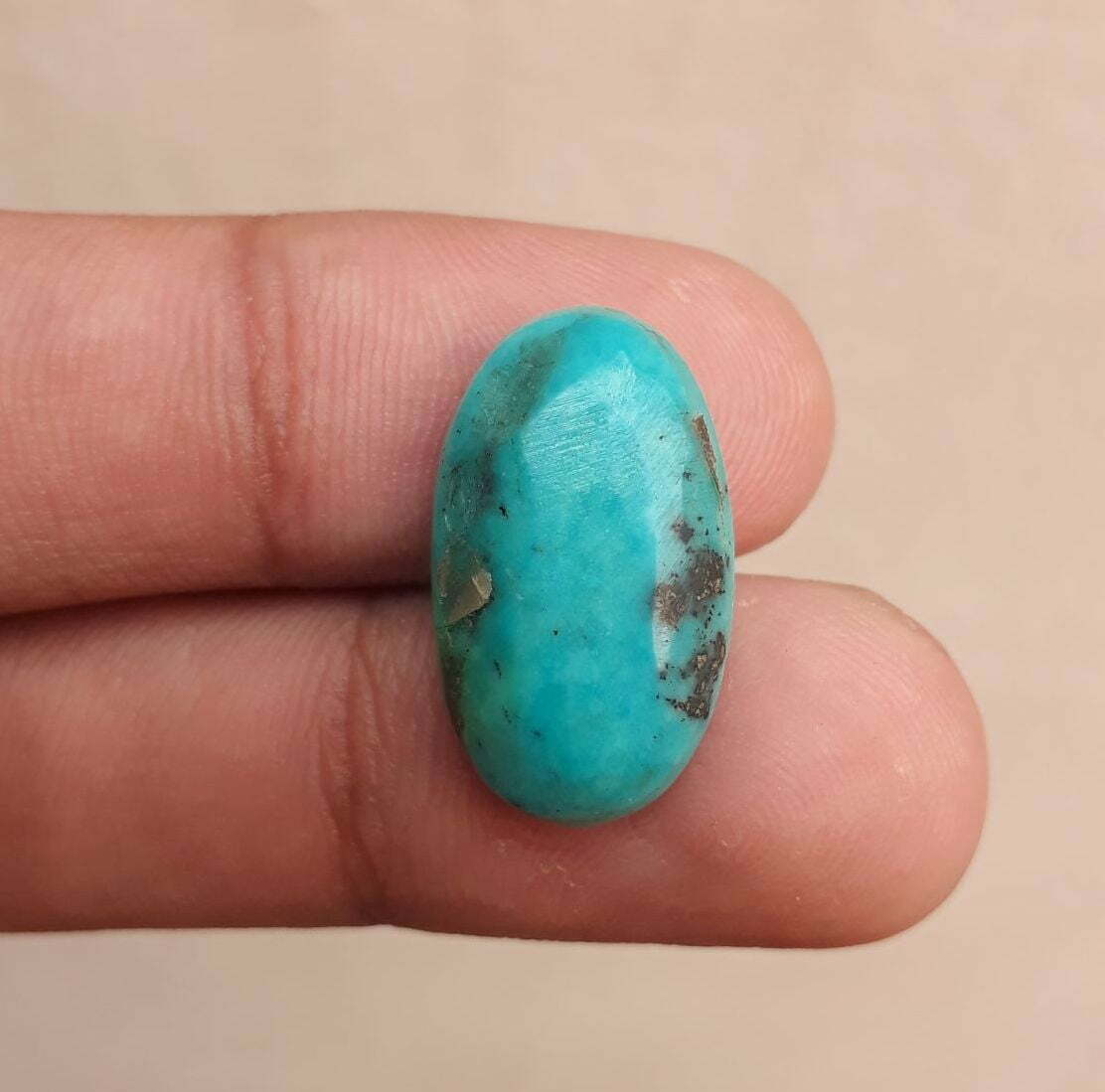 Natural Certified Turquoise - Blue Turquoise Feroza -10ct-21x12mm Natural Certified Turquoise - Blue Turquoise Feroza -10ct-21x12mm