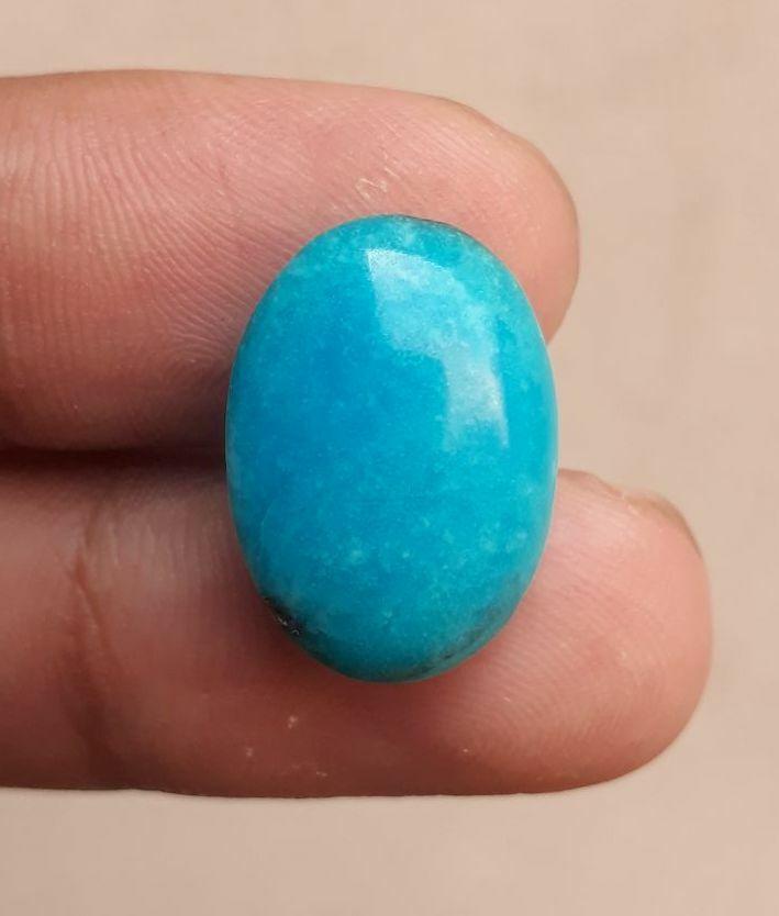 Natural Certified Turquoise - Blue Turquoise Feroza -12ct-19x14mm Natural Certified Turquoise - Blue Turquoise Feroza -12ct-19x14mm