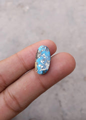 13.4ct Natural Turquoise, Blue Matrix Turquoise, Shajri Feroza, - 20x10mm