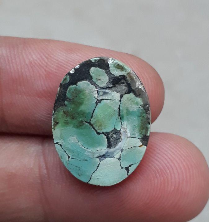 10.6ct Natural Turquoise with Veins - Green Matrix Turquoise - 20x15mm 10.6ct Natural Turquoise with Veins - Green Matrix Turquoise - 20x15mm