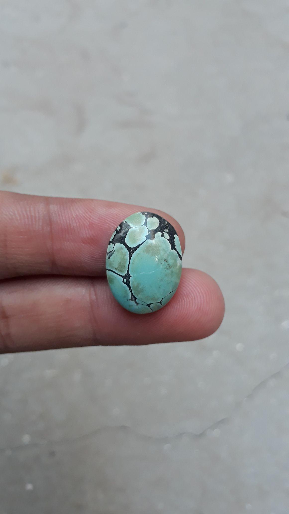 10.6ct Natural Turquoise with Veins - Green Matrix Turquoise - 20x15mm 10.6ct Natural Turquoise with Veins - Green Matrix Turquoise - 20x15mm