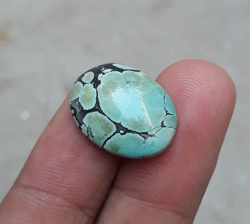 10.6ct Natural Turquoise with Veins - Green Matrix Turquoise - 20x15mm 10.6ct Natural Turquoise with Veins - Green Matrix Turquoise - 20x15mm
