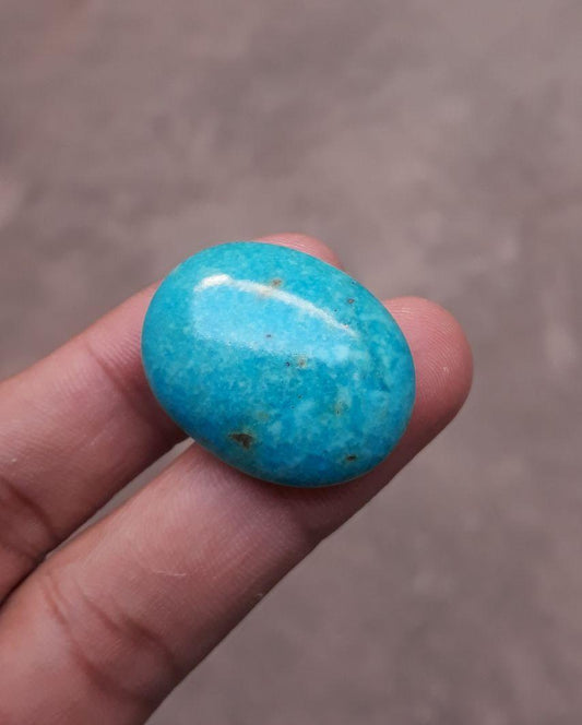 Natural Certified Turquoise - Blue Turquoise - 43ct-30x24mm