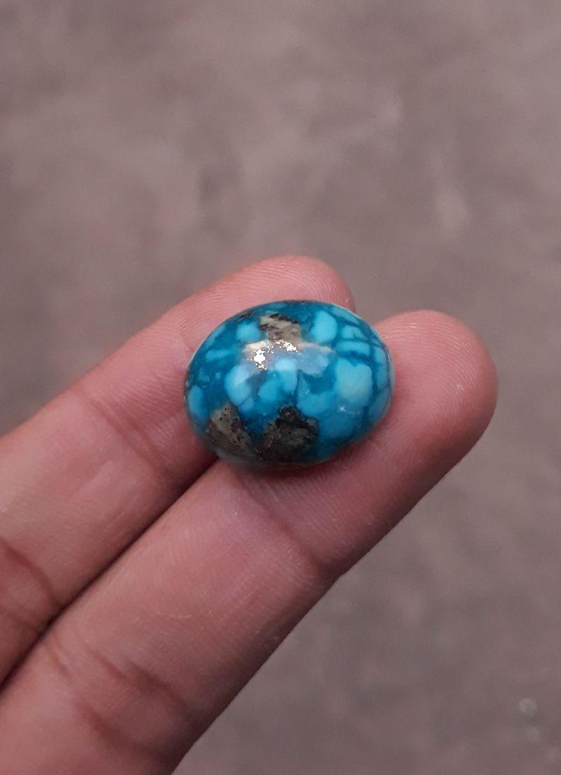 Natural Turquoise with Pyrite - Blue Matrix Turquoise - Shajri Feroza- 28ct-20x16mm Natural Turquoise with Pyrite - Blue Matrix Turquoise - Shajri Feroza- 28ct-20x16mm