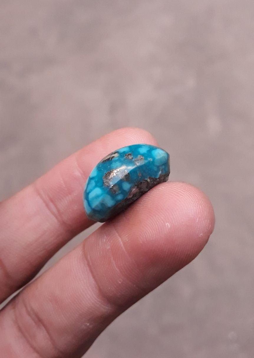 Natural Turquoise with Pyrite - Blue Matrix Turquoise - Shajri Feroza- 28ct-20x16mm Natural Turquoise with Pyrite - Blue Matrix Turquoise - Shajri Feroza- 28ct-20x16mm