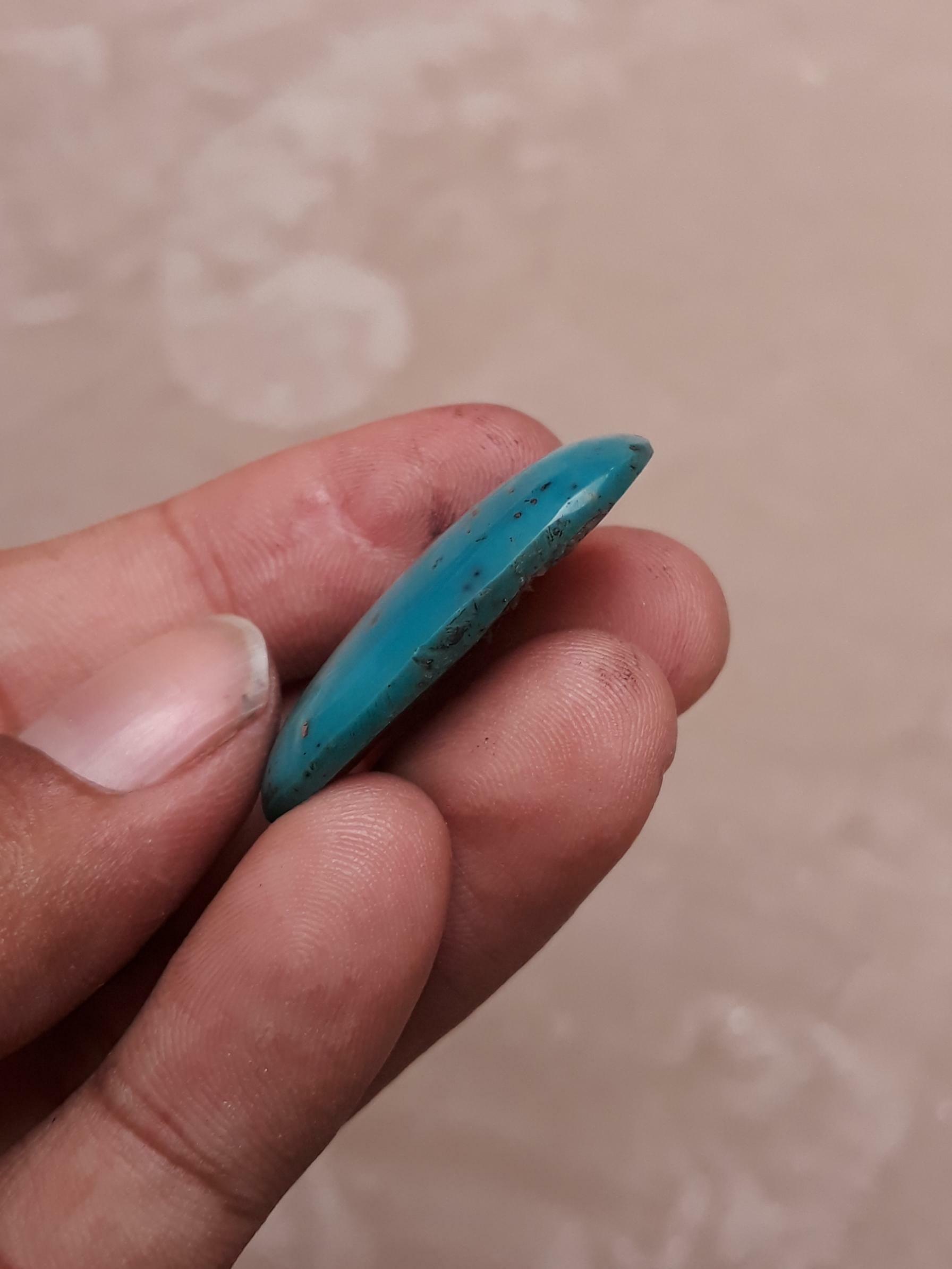 Natural Turquoise with Pyrite - Blue Matrix Turquoise - Shajri Feroza-36ct-36x22mm Natural Turquoise with Pyrite - Blue Matrix Turquoise - Shajri Feroza-36ct-36x22mm