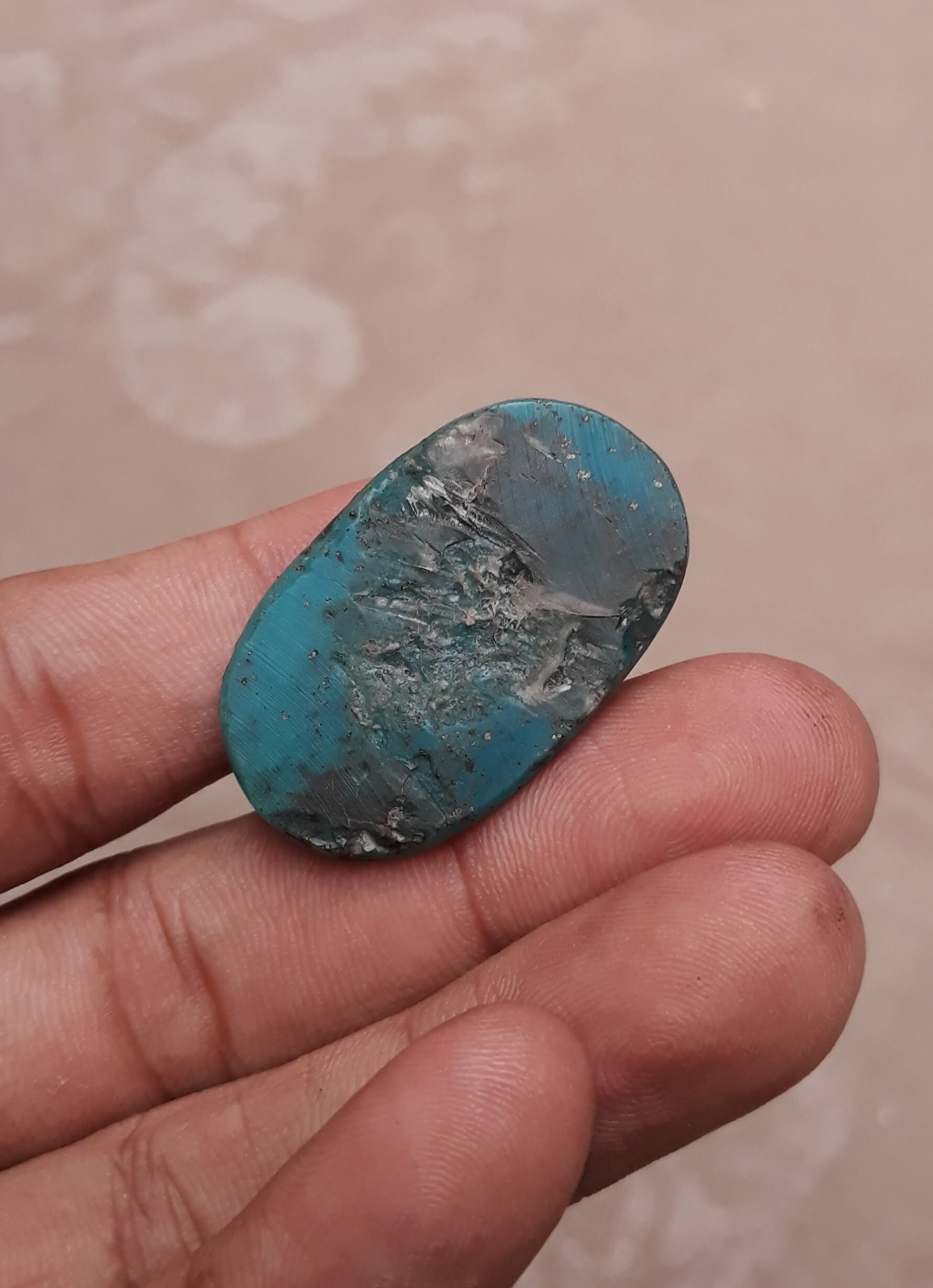 Natural Turquoise with Pyrite - Blue Matrix Turquoise - Shajri Feroza-36ct-36x22mm Natural Turquoise with Pyrite - Blue Matrix Turquoise - Shajri Feroza-36ct-36x22mm