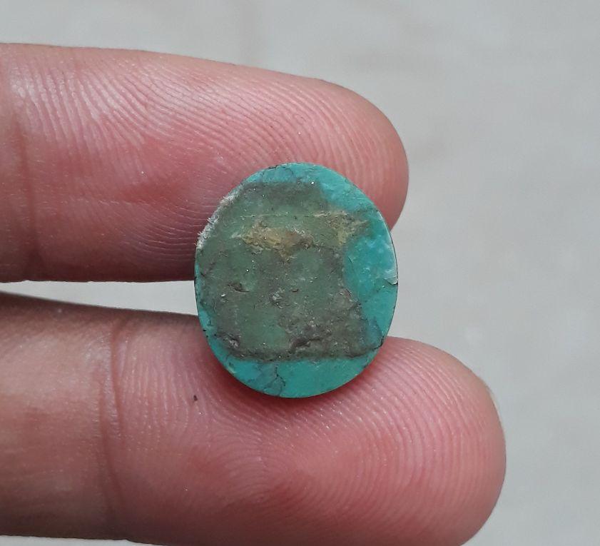 Natural Turquoise with Veins - Green Matrix Turquoise-5.55 Ct-15x13mm Natural Turquoise with Veins - Green Matrix Turquoise-5.55 Ct-15x13mm