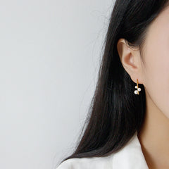 Wedding Shell Pearls Chandelie Stud Earrings - Gold-Plated Silver Pearl Earrings for women - Perfect Pearl Earrings with Gift Wrapping Included