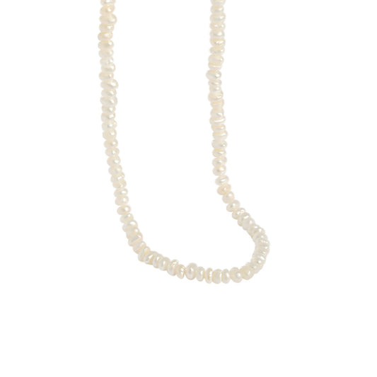 Elegant Women Irregular Natural Pearls Necklace - Palladium-Plated Silver Pearl Necklace - Perfect Pearl Necklace with Gift Wrapping Included