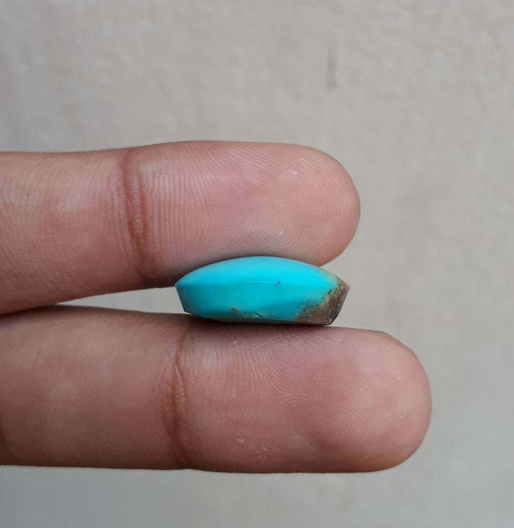 Natural Certified Turquoise - Blue Turquoise Feroza-14ct-19x16mm Natural Certified Turquoise - Blue Turquoise Feroza-14ct-19x16mm