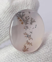 عقيق شجري طبيعي 15.1 قيراط - عقيق شجري - الأبعاد -21x17 ملم