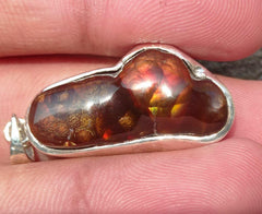 39.8ct Natural Fire Agate in Silver Pendent, Rare Fire Agate Pendant, Fire Agate AZ - Perfect gemstone Gift, Rare Gemstone than Diamonds, Dimensions  29x16x mm
