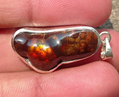 39.8ct Natural Fire Agate in Silver Pendent, Rare Fire Agate Pendant, Fire Agate AZ - Perfect gemstone Gift, Rare Gemstone than Diamonds, Dimensions  29x16x mm