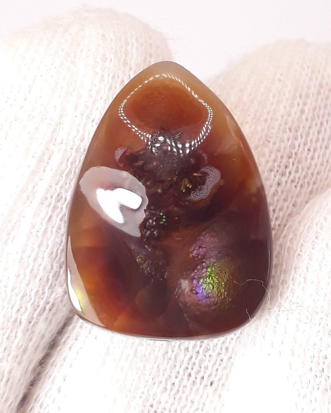 27.8ct Mexican Fire Agate,  Rare Fire Agate, Pear Fire Agate For Pendant -Polished fire agate , Rare Gemstone than Diamonds, Dimensions 23 x 17 mm