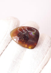27.8ct Mexican Fire Agate,  Rare Fire Agate, Pear Fire Agate For Pendant -Polished fire agate , Rare Gemstone than Diamonds, Dimensions 23 x 17 mm
