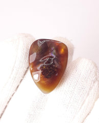 27.8ct Mexican Fire Agate,  Rare Fire Agate, Pear Fire Agate For Pendant -Polished fire agate , Rare Gemstone than Diamonds, Dimensions 23 x 17 mm