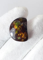 15ct Mexican Fire Agate, Fire Agate cabochon - Perfect gemstone Gift, Suitable for any Jewelry item, Rare Gemstone than Diamonds, Dimensions 18 x 13.7 mm