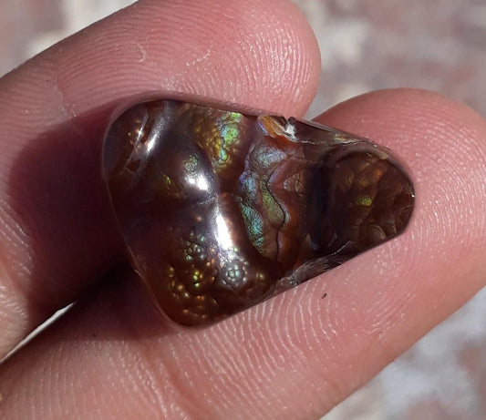 19.2ct Multi Color Curved Fire Agate, Rare Fire Agate - Perfect gemstone Gift, Rare Gemstone than Diamonds, Dimensions 22 x 16.5 mm