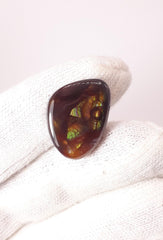 20 قيراط من العقيق الناري كابوشون فضفاض - العقيق الناري قوس قزح - العقيق الناري المكسيكي، العقيق الناري النادر - حجر كريم نادر من الماس، الأبعاد - 22 × 16.5 ملم