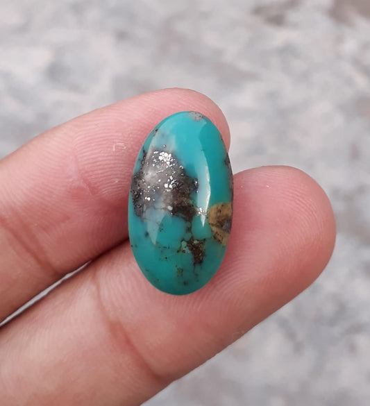 10.5ct Natural Turquoise, Green Matrix Turquoise,  Shajri Feroza , Real Feroza Stone, Dimensions  10.7ct- 20x12mm