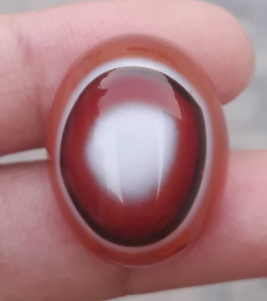 38.6ct Natural White Eye Agate For Sale - Aqeeq - Dimension 23x18x12mm