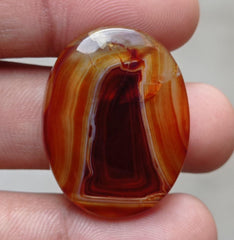 Unique Fortified Agate Cabochon - Sulaimani Aqeeq - 33x26mm