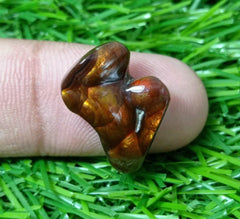 عقيق ناري مكسيكي 13.3 قيراط، عقيق ناري نادر، عقيق ناري منحوت - هدية مثالية من الأحجار الكريمة، آتشي عقيق، الأبعاد- 18 × 16 مم