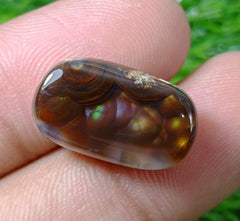14.65ct Natural Fire Agate From Mexico, Rare Fire Agate, Fire Agate cabochon - Dimensions - 21x12mm