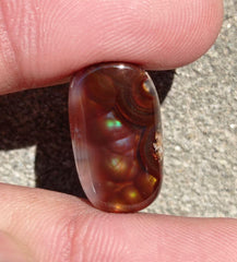 14.65ct Natural Fire Agate From Mexico, Rare Fire Agate, Fire Agate cabochon - Dimensions - 21x12mm